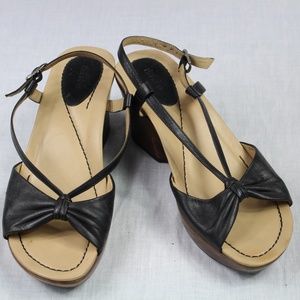 Black Dansko Wooden Heel Sandals